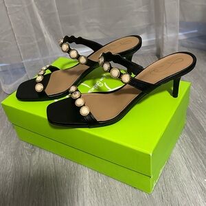 Sam Edelman Black Heels with Pearl Accents